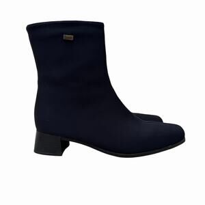 Vintage 90’s Reiker Neoprene Ankle Boots, Size 38/7, Navy Blue, Fleece Lined